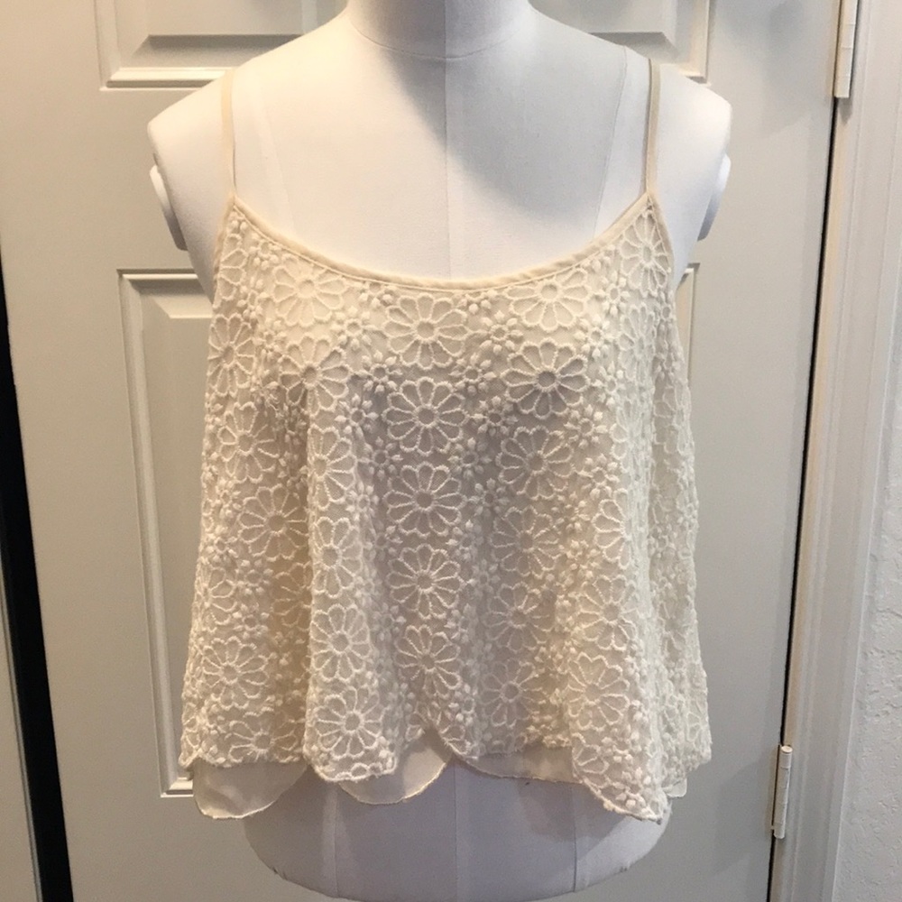 Double zero cream colored crop top